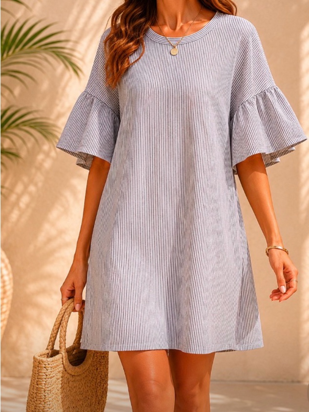 Ruffle sleeve dress
